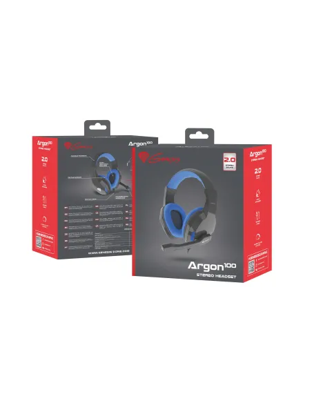 GENESIS ARGON 100 Auriculares Alámbrico Diadema Juego Negro, Azul