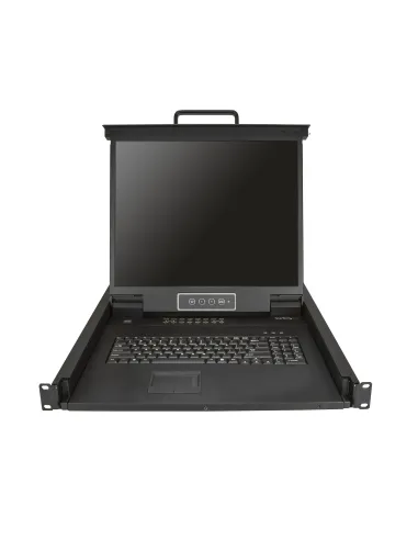 StarTech.com Consola KVM de 16 puertos para Montaje en Rack - Teclado QWERTY - con Cables de 1,8m - Conmutador KVM con Monitor