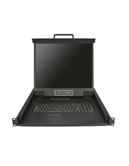 StarTech.com Consola KVM de 16 puertos para Montaje en Rack - Teclado QWERTY - con Cables de 1,8m - Conmutador KVM con Monitor