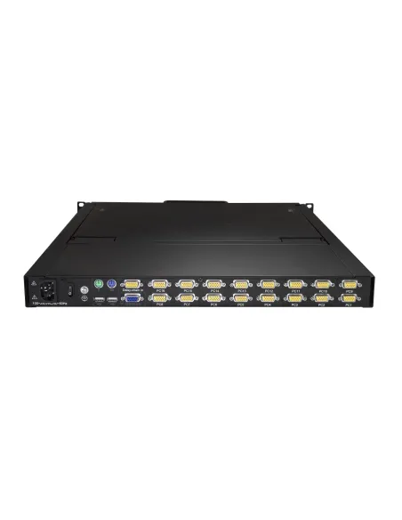 StarTech.com Consola KVM de 16 puertos para Montaje en Rack - Teclado QWERTY - con Cables de 1,8m - Conmutador KVM con Monitor