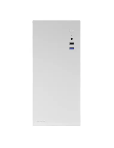Tacens ORUMX, Caja Minitorre Slim, Micro-ATX Ultra Compacta, Estructura de Acero, Ventilador 80mm, Blanco
