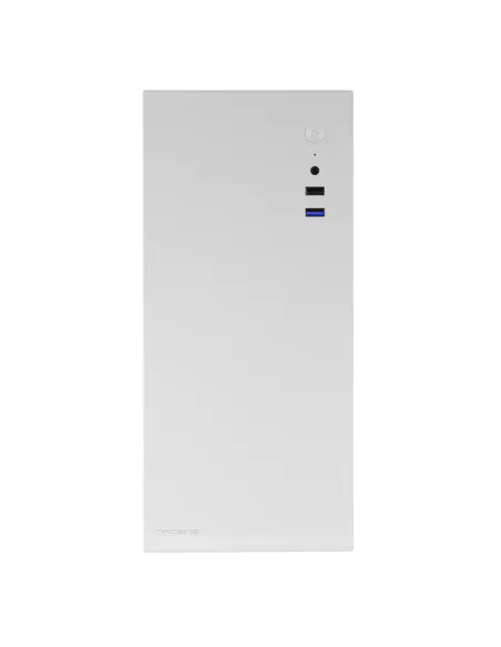 Tacens ORUMX, Caja Minitorre Slim, Micro-ATX Ultra Compacta, Estructura de Acero, Ventilador 80mm, Blanco