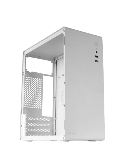 Tacens ORUMX, Caja Minitorre Slim, Micro-ATX Ultra Compacta, Estructura de Acero, Ventilador 80mm, Blanco