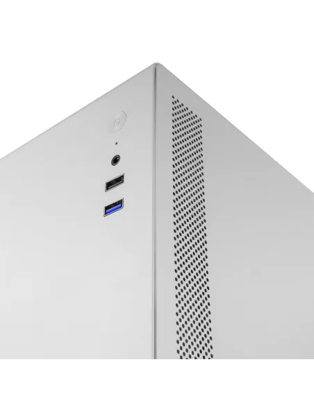 Tacens ORUMX, Caja Minitorre Slim, Micro-ATX Ultra Compacta, Estructura de Acero, Ventilador 80mm, Blanco
