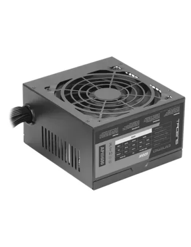 Tacens APIII600, Fuente Alimentación PC ATX 600W, Tecnología SMD 85% Bronze 12V, Ventilador Ultra-silencioso 12cm, Negro