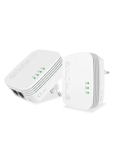 Strong POWERLWF600DUOMINI adaptador de red PowerLine 600 Mbit/s Ethernet Wifi Blanco 2 pieza(s)