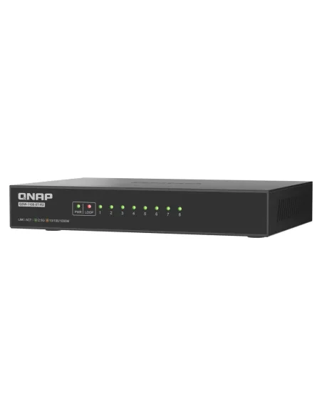 QNAP QSW-1108-8T-R2 switch No administrado 2.5G Ethernet (100 1000 2500) Escritorio Negro