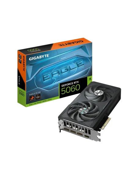 GIGABYTE GeForce RTX 5060 EAGLE OC 8G Tarjeta Gráfica - 8GB GDDR7, 128bit, PCI-E 5.0, 2550 MHz Frecuencia del núcleo, 3 x
