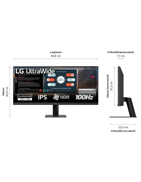 LG 29U511A-B pantalla para PC 73,7 cm (29") 2560 x 1080 Pixeles WFHD LCD Negro