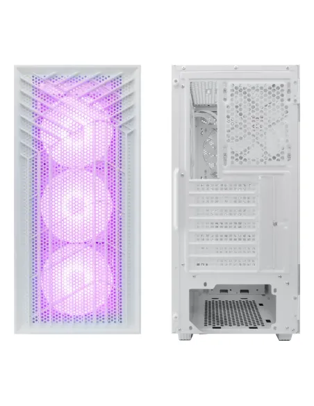 CoolBox GAMING CAJA ATX GA300 GRIDLINE ARGB WHITE USB-C 3.2 GEN1 SIN FTE + 5 VENTILADORES