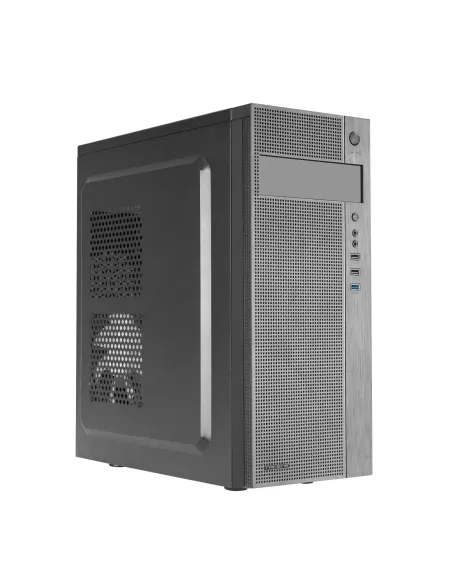 Tacens 2FERROX, Caja PC Semitorre ATX, Ventilador Lateral 12cm, Rejilla Frontal, Acero, Negro