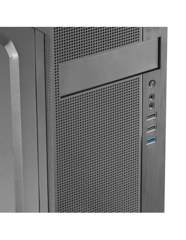 Tacens 2FERROX, Caja PC Semitorre ATX, Ventilador Lateral 12cm, Rejilla Frontal, Acero, Negro