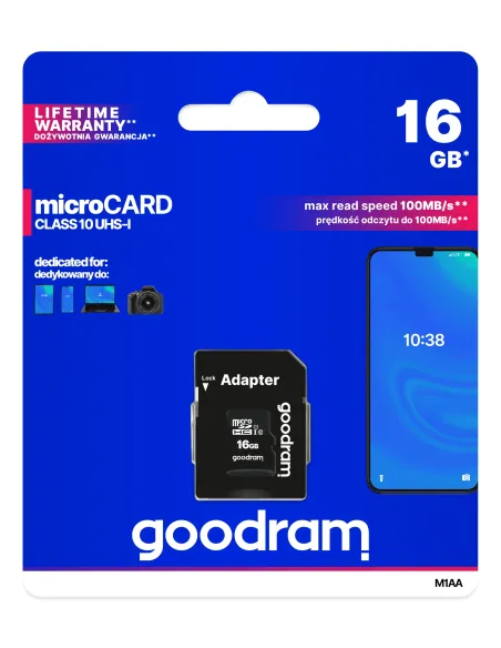 Goodram M1AA 16 GB MicroSDHC UHS-I Clase 10