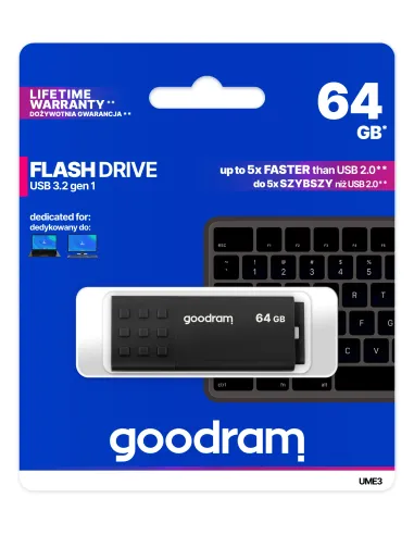 Goodram UME3 unidad flash USB 64 GB USB tipo A 3.2 Gen 1 (3.1 Gen 1) Negro