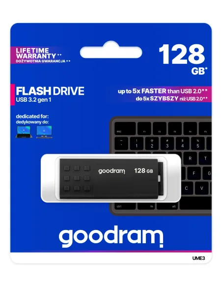 Goodram UME3 unidad flash USB 128 GB USB tipo A 3.2 Gen 1 (3.1 Gen 1) Negro