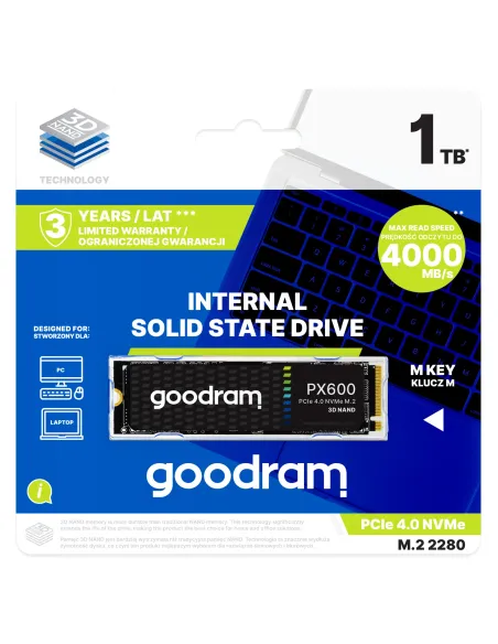 Goodram SSDPR-PX600-2K0-80 unidad de estado sólido 2 TB M.2 PCI Express 4.0 NVMe 3D NAND