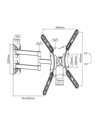 Equip Soporte de pared articulado para TV de 23"-55