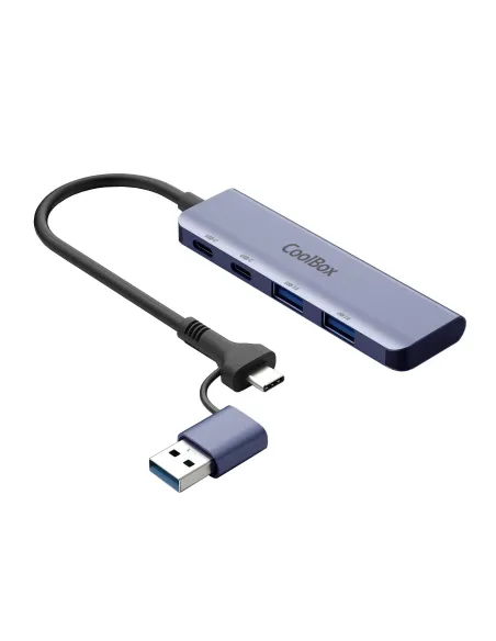 CoolBox HUB4 LITE USB-C A 4 PUERTOS 2USB-C Y 2USB-A 3.2 GEN1 ALUMINIO