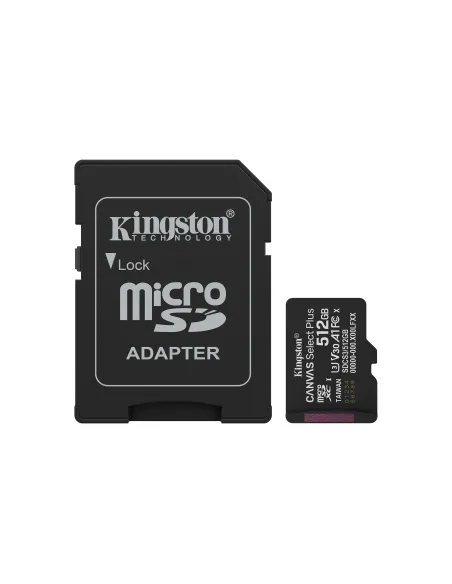 Kingston Technology 512GB microSDXC Canvas Select Plus Gen3 150MB s A1 (Incluye adaptador de SD)
