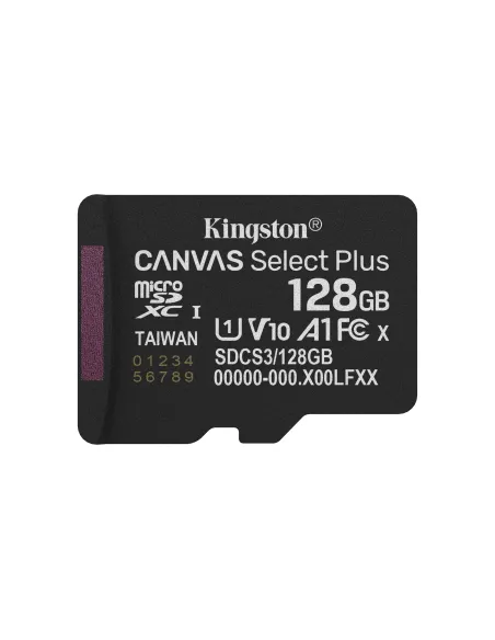 Kingston Technology 128GB microSDXC Canvas Select Plus Gen3 150MB s A1 (Incluye adaptador de SD)