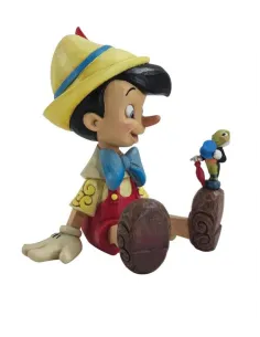 Figura enesco disney pinocchio sentado & pepito grillo