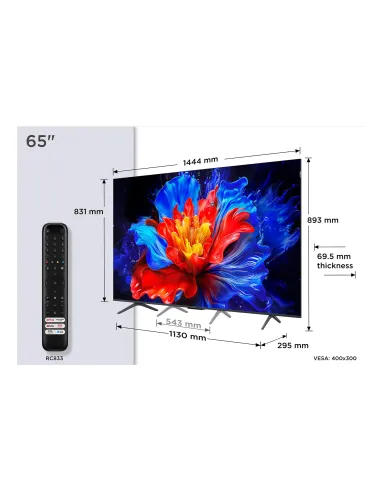 TCL P8K 65P8K Televisor 165,1 cm (65") 4K Ultra HD Smart TV Wifi Metálico 350 cd   m²