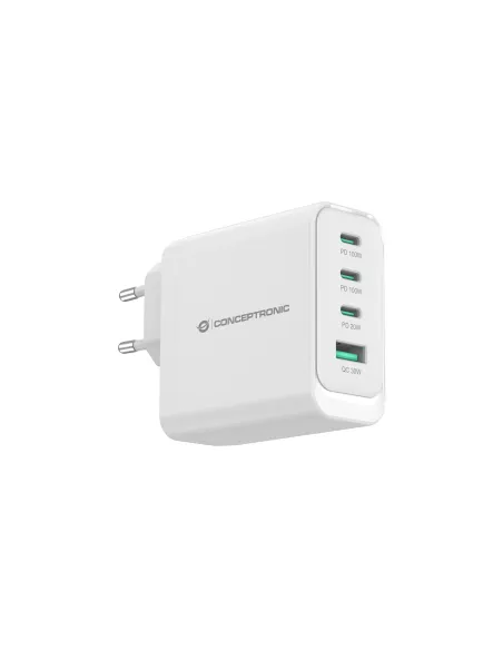 Conceptronic ALTHEA22W100 cargador de dispositivo móvil Universal Blanco Corriente alterna Carga rápida Interior