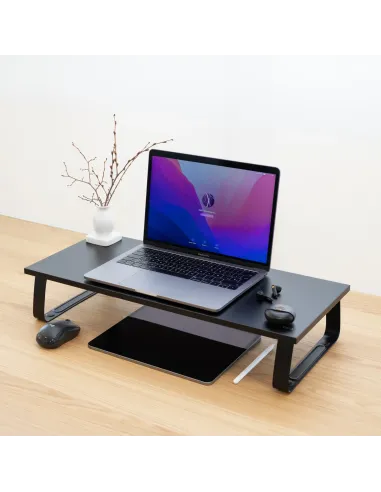 TooQ Soporte Elevador Multiusos para Monitor Portátil, Negro