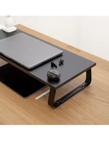 TooQ Soporte Elevador Multiusos para Monitor Portátil, Negro