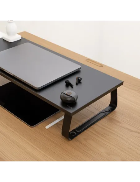 TooQ Soporte Elevador Multiusos para Monitor Portátil, Negro