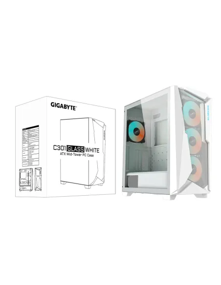 GIGABYTE C301GW carcasa de ordenador Midi Tower Blanco