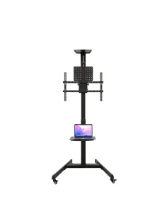 TooQ “COMETA” Soporte de Suelo con Ruedas con Regulación de Altura para Pantallas 37"- 70", Rotación 90°, Negro 2