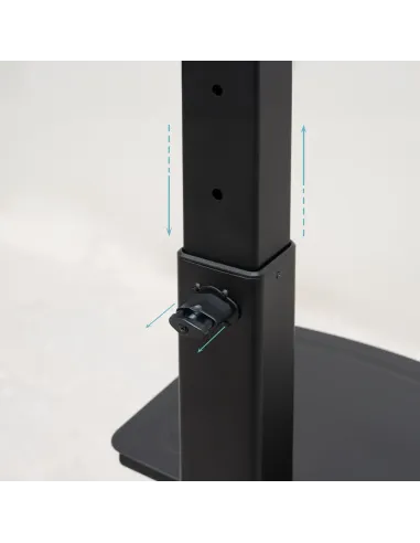 TooQ “COMETA” Soporte de Suelo con Ruedas con Regulación de Altura para Pantallas 37"- 70", Rotación 90°, Negro
