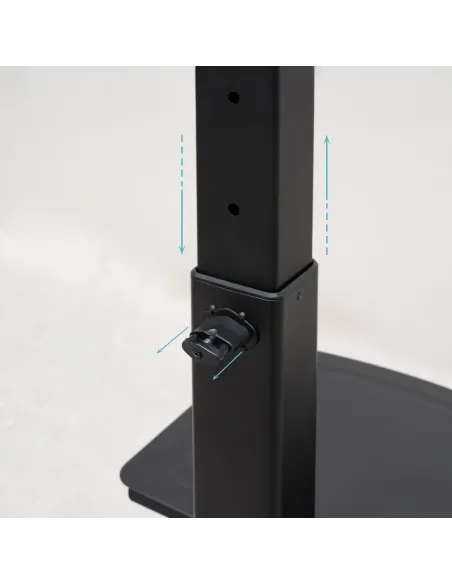 TooQ “COMETA” Soporte de Suelo con Ruedas con Regulación de Altura para Pantallas 37"- 70", Rotación 90°, Negro