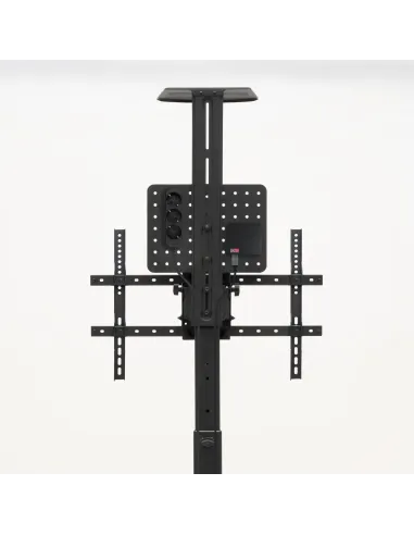 TooQ “COMETA” Soporte de Suelo con Ruedas con Regulación de Altura para Pantallas 37"- 70", Rotación 90°, Negro