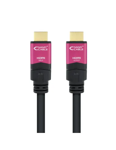 Nanocable 10.15.3715 cable HDMI 15 m HDMI tipo A (Estándar) Negro, Rosa
