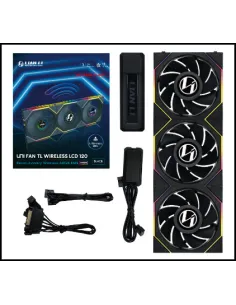 Ventilador caja gaming lian li unifan tl - lcd inalambrico argb 3x 120mm negro