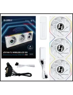 Ventilador caja gaming lian li unifan tl - lcd inalambrico argb 3x 120mm blanco
