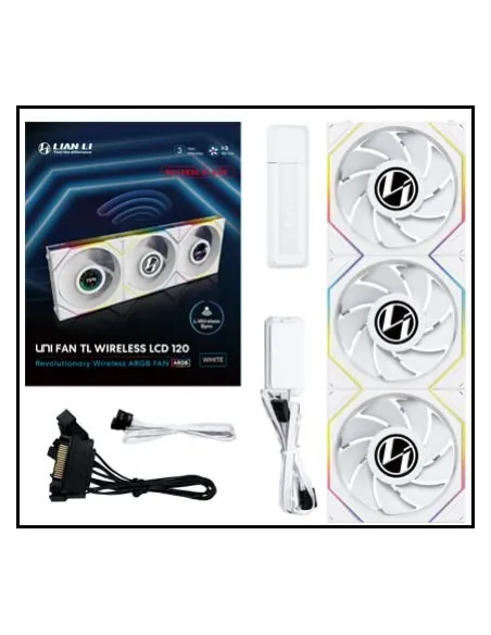 Ventilador caja gaming lian li unifan tl - lcd inalambrico argb 3x 120mm blanco Ventilador caja gaming lian li unifan tl - lcd inalambrico argb 3x 120mm blanco