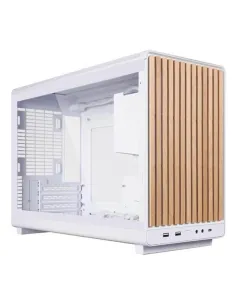 Caja ordenador gaming lian li a3 matx cristal templado madera blanca