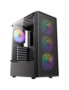 Caja ordenador gaming antec ax26 argb elite atx cristal templado negra