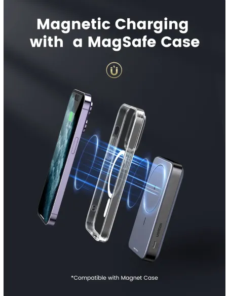 Ugreen 10000mAh Mini Powerbank Wireless 20W with MagSafe grey