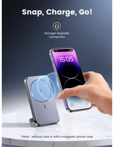 Ugreen 10000mAh Mini Powerbank Wireless 20W with MagSafe grey