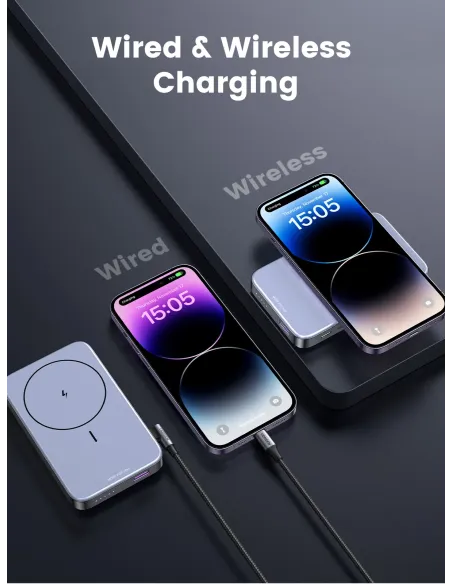 Ugreen 10000mAh Mini Powerbank Wireless 20W with MagSafe grey
