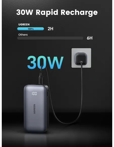 Ugreen 10000mAh Mini Powerbank Quick Charging 30W Gris