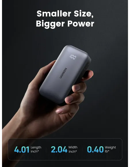 Ugreen 10000mAh Mini Powerbank Quick Charging 30W Gris