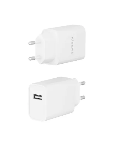 AISENS Cargador USB 10W alta eficiencia, 5V 2A, Blanco