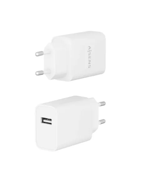 AISENS Cargador USB 10W alta eficiencia, 5V 2A, Blanco