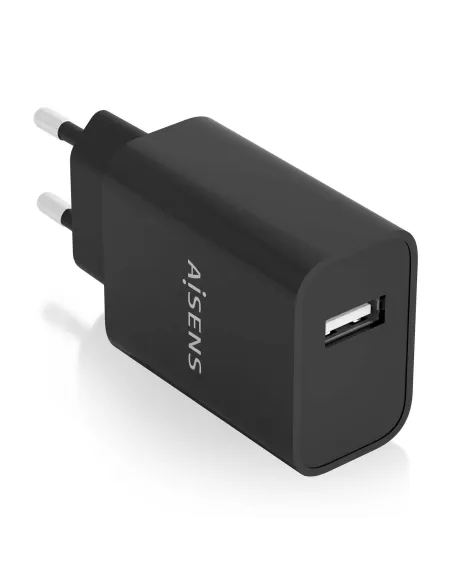 AISENS Cargador USB 10W alta eficiencia, 5V 2A, Negro