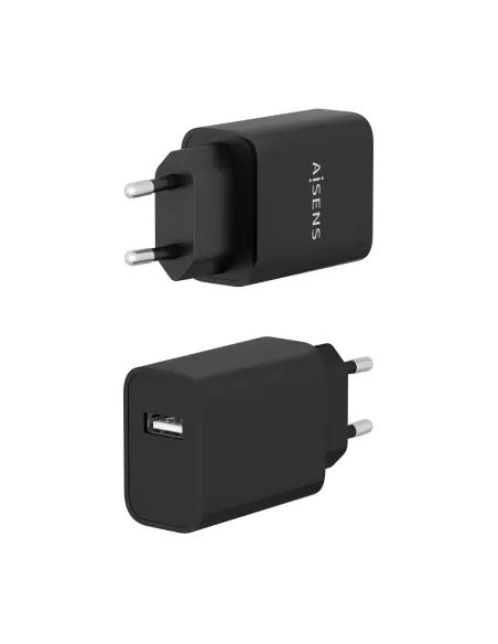 AISENS Cargador USB 10W alta eficiencia, 5V 2A, Negro
